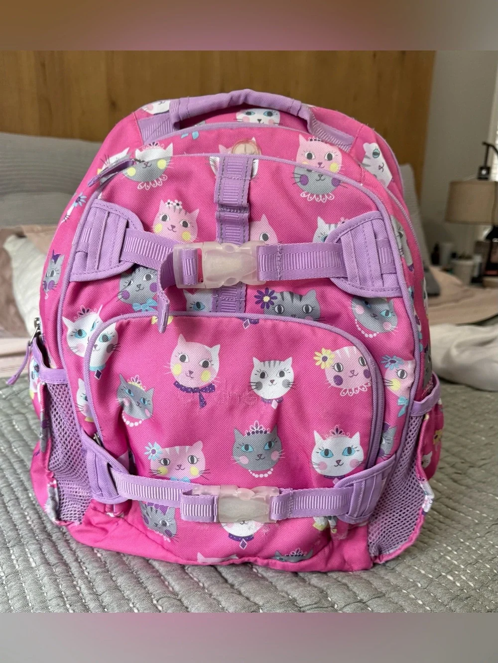 Pottery Barn Kids Cats XL Backpack Pink/Purple